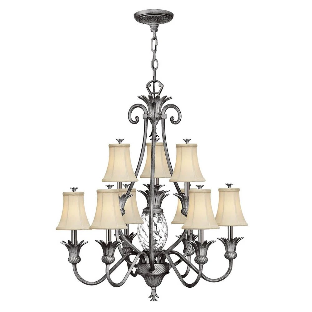 Hinkley HK/PLANT10 PL Plantation 10lt Chandelier Polished Antique Nickel 3 Hinkley HK/PLANT10 PL Plantation 10lt Chandelier Polished Antique Nickel