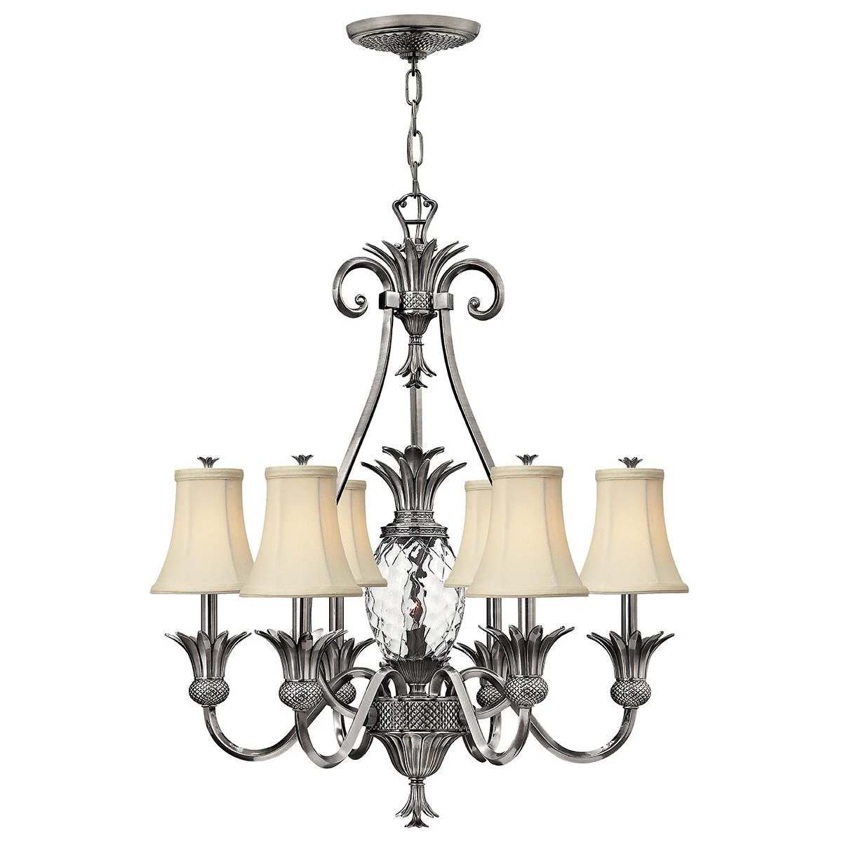 Hinkley HK/PLANT7 PL Plantation 7lt Chandelier Polished Antique Nickel 3 Hinkley HK/PLANT7 PL Plantation 7lt Chandelier Polished Antique Nickel