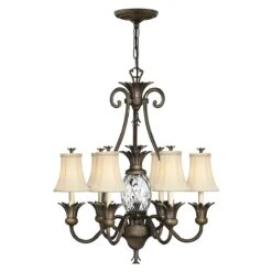 Hinkley HK/PLANT7 PZ Plantation 7lt Chandelier Pearl Bronze