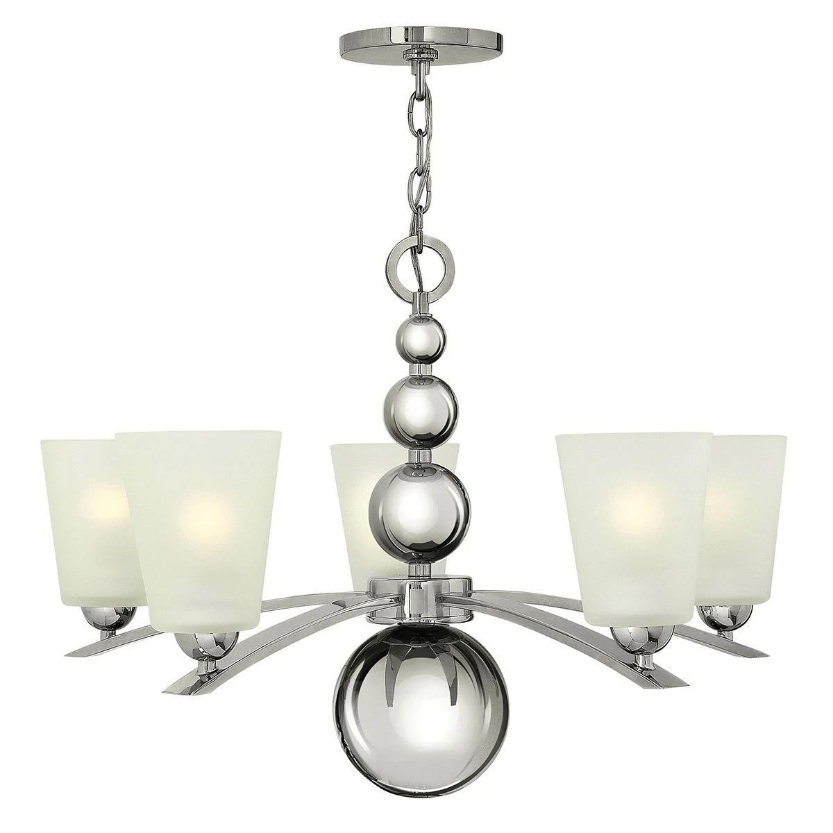 Hinkley HK/ZELDA5 PN Zelda 5lt Chandelier Polished Nickel 3 Hinkley HK/ZELDA5 PN Zelda 5lt Chandelier Polished Nickel