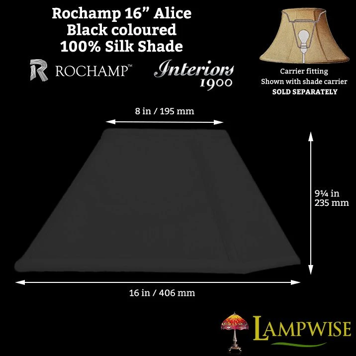 Interiors 1900 Rochamp Alice 16in Black Square Silk Shade 4 Interiors 1900 Rochamp Alice 16in Black Square Silk Shade - Image 2