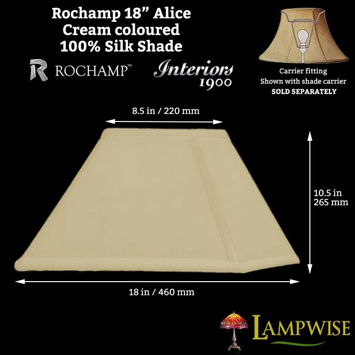 Interiors 1900 Rochamp Alice 18in Cream Square Silk Shade 4 Interiors 1900 Rochamp Alice 18in Cream Square Silk Shade - Image 2