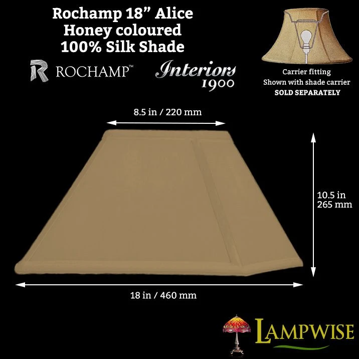 Interiors 1900 Rochamp Alice 18in Honey Square Silk Shade 4 Interiors 1900 Rochamp Alice 18in Honey Square Silk Shade - Image 2