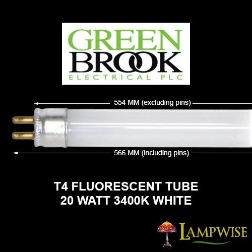 Greenbrook 20W T4 Fluorescent Tube 554mm X 12mm 3400K White 4 Greenbrook 20W T4 Fluorescent Tube 554mm X 12mm 3400K White - Image 2