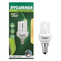 Sylvania 11W = 60WSES E14 Energy Saver Stick CFL Warm White