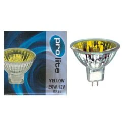 Prolite 20W 12V MR11 35mm 12° Dichroic Yellow Spot Lamp