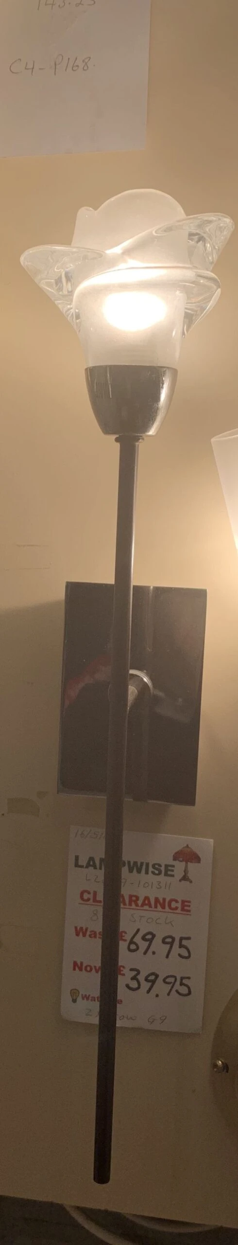 NEWTRA 101311 Single Stem Wall Light, In Brown Finish With A Chrome Backplate 3 NEWTRA 101311 Single Stem Wall Light, In Brown Finish With A Chrome Backplate