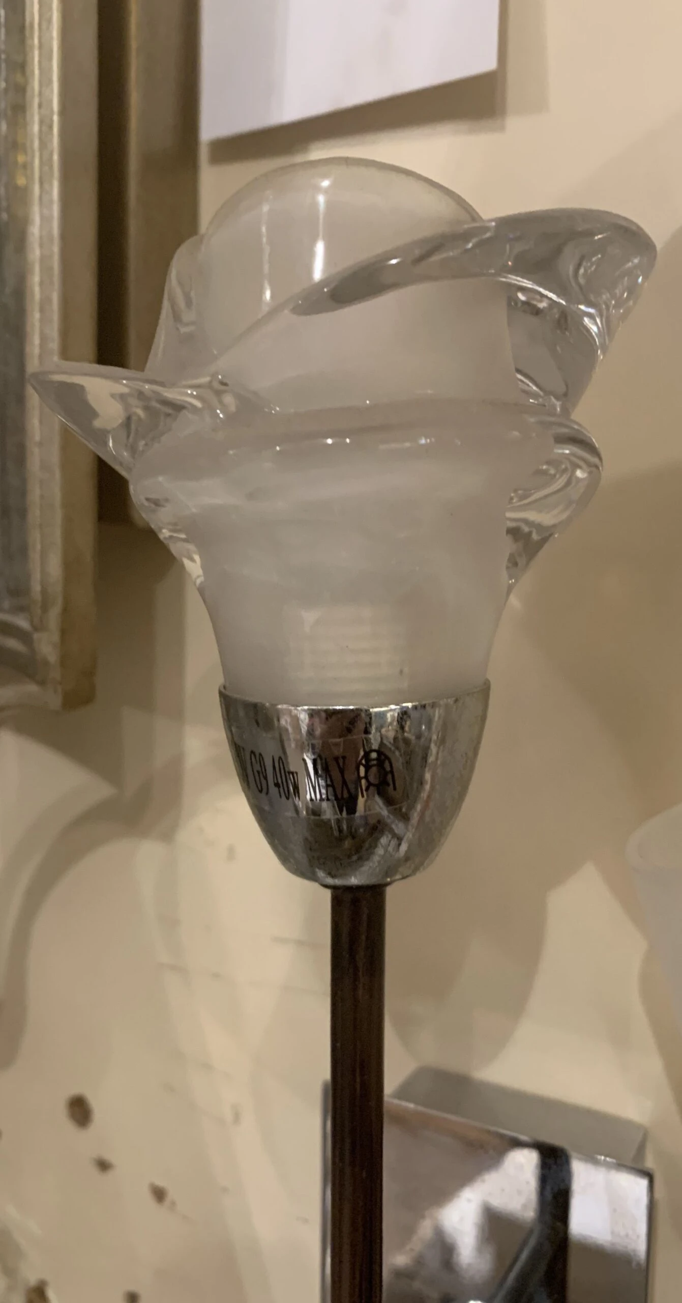 NEWTRA 101311 Single Stem Wall Light, In Brown Finish With A Chrome Backplate 4 NEWTRA 101311 Single Stem Wall Light, In Brown Finish With A Chrome Backplate - Image 2