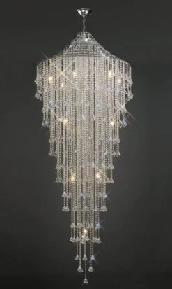 Diyas IL30776 Inina Polished Chrome/Crystal 15 Light Tall Pendant Light