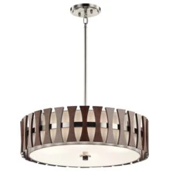 Kichler KL/CIRUS/4P Cirus Auburn Stained Wood 4 Light Pendant/Semi Flush Light