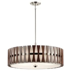 Kichler KL/CIRUS/5P Cirus Auburn Stained Wood 5 Light Pendant/Semi Flush Light