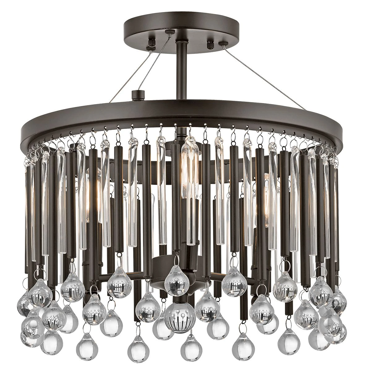 Kichler KL/PIPER/SF Piper Espresso 3 Light Semi Flush Light 3 Kichler KL/PIPER/SF Piper Espresso 3 Light Semi Flush Light