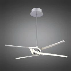Mantra M4991 Knot TelescopicSemi Ceiling 45W LED Curved Arms 3000K, Silver/Frosted Acrylic/Polished Chrome