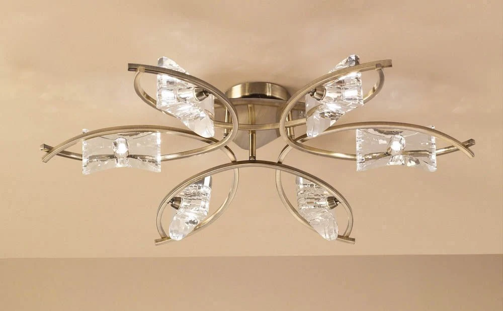 Mantra M0886AB Kromo Ceiling 6 Light G9, Antique Brass 3 Mantra M0886AB Kromo Ceiling 6 Light G9, Antique Brass