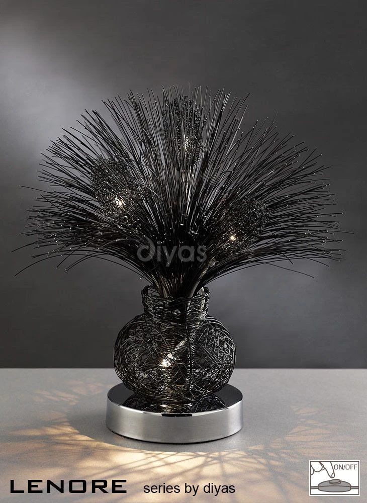 Diyas Lenore Table Lamp 4 Light Black/Polished Chrome IL70073 3 Diyas Lenore Table Lamp 4 Light Black/Polished Chrome IL70073