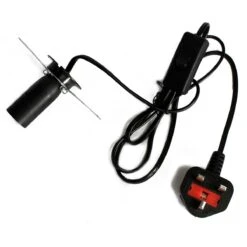 Spare Lampholder And Plug For Salt Lamps - 1.5m Lead, UK Or EU Plug, In-line Switched
