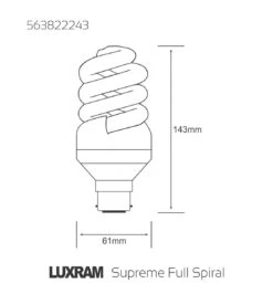 Luxram Energy Saver Spiral Bulb BC/B22 24W = 120W Daylight 6400K -Philips Shop l l d ld 563822243