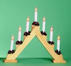 Premier® 7 Light Flickering Wooden Arch Candelabra