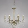 Diyas IL32076 Libra Antique Brass/Crystal 6 Light Pendant Light