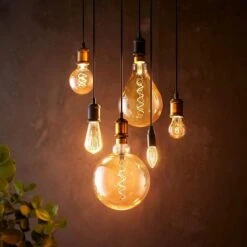 Philips LED 6.5W = 40W A160 Giant Lamp Gold Glass, Extra Warm White 2000K, Dimmable, 470lm -Philips Shop l l i line10 a60 gold es 6 5w 3