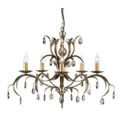 Elstead LL5 ANT BRZ Lily 5lt Chandelier Antique Bronze