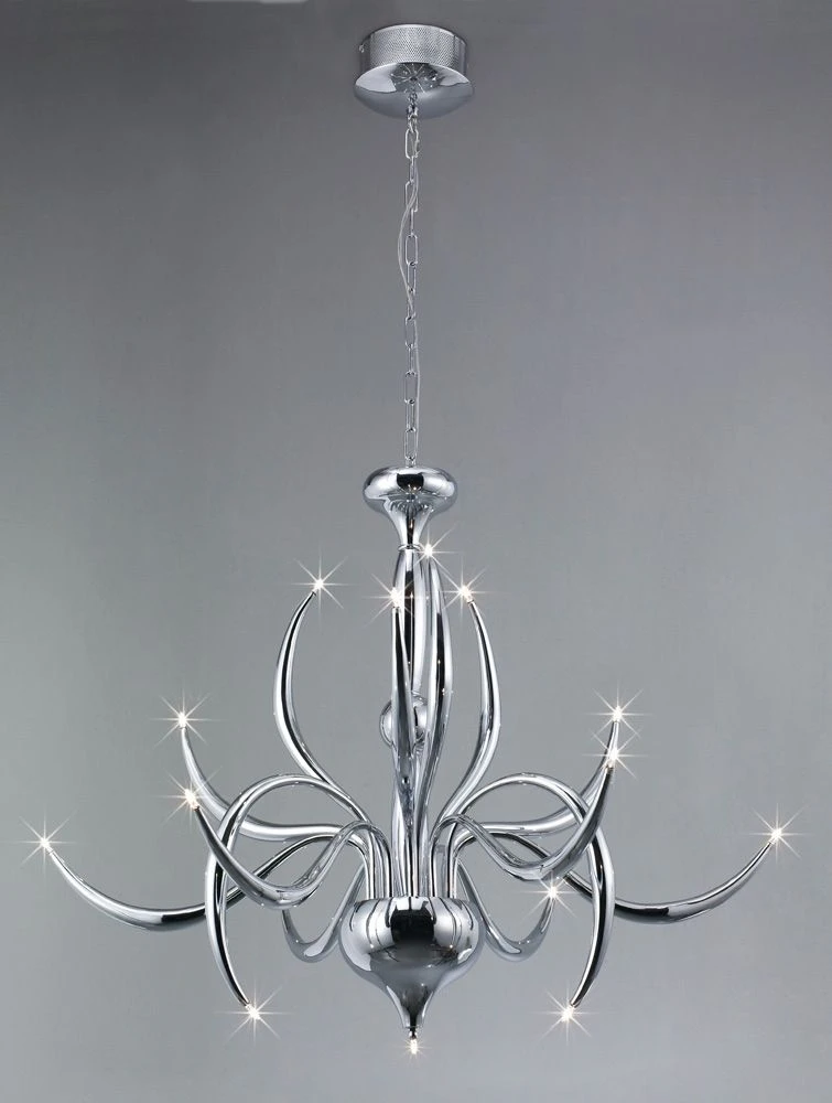 Diyas IL30141 Llamas Polished Chrome 15 Light Pendant Light 3 Diyas IL30141 Llamas Polished Chrome 15 Light Pendant Light