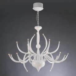 Diyas IL30152 Llamas Gloss White 24 Light Pendant Light