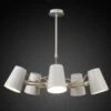 Mantra M3770 Looker Pendant 5 Light E27, Matt White/Beech 1 Mantra M3770 Looker Pendant 5 Light E27, Matt White/Beech -Philips Shop l l o looker m3770