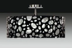 Mantra M1354 Lupin Semi Ceiling 4 Light E27, Gloss Black/White Acrylic/Polished Chrome