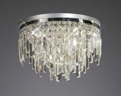 Diyas IL30251 Maddison Polished Chrome/Crystal 6 Light Round Ceiling Light