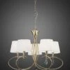 Mantra M1641FG Mara Pendant 5 Light E14, French Gold With Ivory White Shades -Philips Shop m m a mara m1641fg