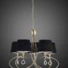Mantra M1641FG/BS Mara Pendant 5 Light E14, French Gold With Black Shades 2 Mantra M1641FG/BS Mara Pendant 5 Light E14, French Gold With Black Shades -Philips Shop m m a mara m1641fg bs