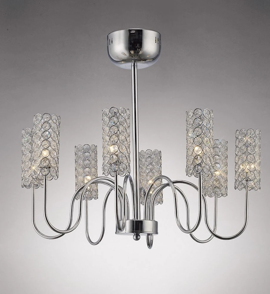 Diyas IL20621 Martina Polished Chrome / Crystal 8 Light Pendant Light 3 Diyas IL20621 Martina Polished Chrome / Crystal 8 Light Pendant Light
