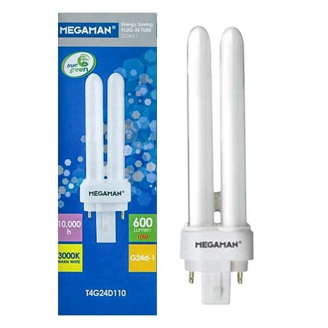 Megaman 10W 2 Pin G24d-1 PL-C Warm White Plug-in Lamp 3000K 3 Megaman 10W 2 Pin G24d-1 PL-C Warm White Plug-in Lamp 3000K