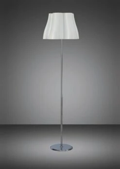 Mantra M3722 Miss Floor Lamp 3 Light E27, Gloss White/Polished Chrome