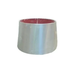 Interiors 1900 Rochamp Freya 16in White With Red Lining Tapered Drum Silk Shade