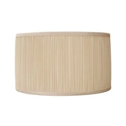 Interiors 1900 Rochamp Nicole 15in Cream Mushroom Pleat Drum Silk Shade