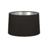Interiors 1900 Rochamp Windsor 12in Oval Drum Black/Silver Silk Shade