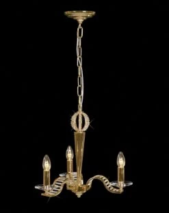 Diyas IL30443 Niobe French Gold/Crystal 3 Light Pendant Light