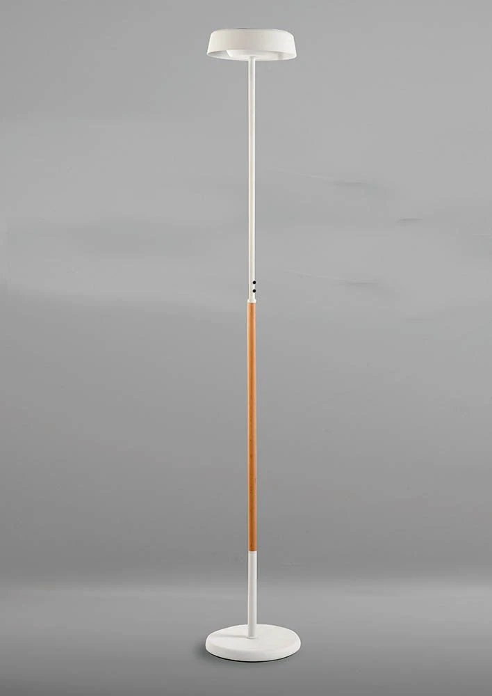 Mantra M4912 Noa Floor Lamp 2 Light 21W Down 9W Up LED 3000K, Matt White/Beech 3 Mantra M4912 Noa Floor Lamp 2 Light 21W Down 9W Up LED 3000K, Matt White/Beech