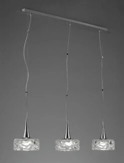 Mantra M3931 O2 Pendant 3 Light E27 Line Large, Polished Chrome