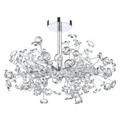 Dar Lighting OBE0650 Oberoi 6 Light Semi Flush Polished Chrome