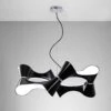 Mantra M1552 Ora Pendant 8 Twisted Round Light E27, Gloss Black/White Acrylic/Polished Chrome -Philips Shop o o r ora m1552