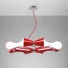 Mantra M1561 Ora Pendant 8 Flat Round Light E27, Gloss Red/White Acrylic/Polished Chrome