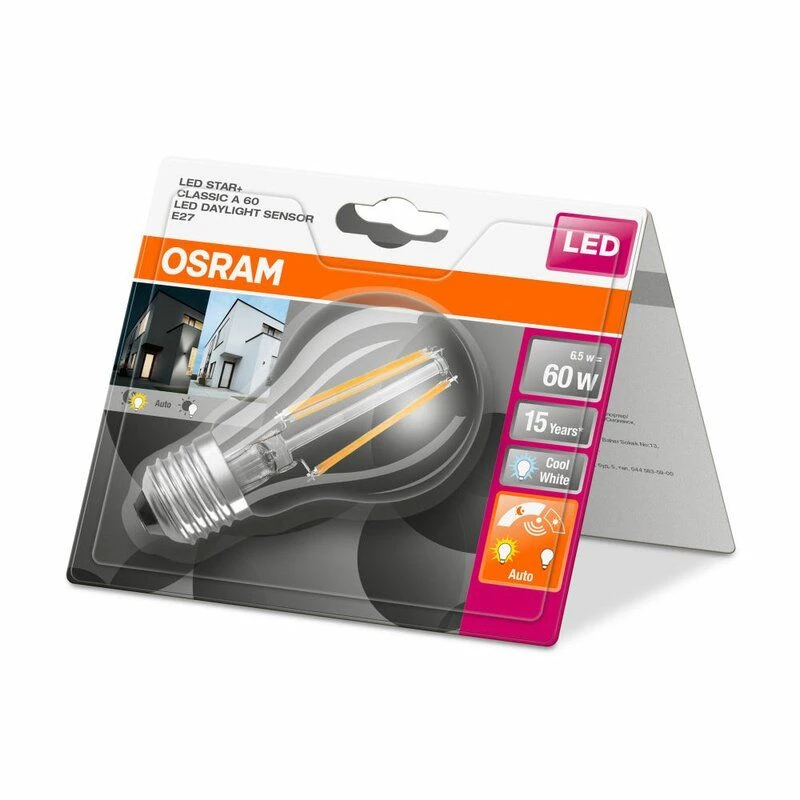 Osram LED 6.5W ES/E27 Dusk Till Dawn Sensor Lamp, Cool White 4000K 6 Osram LED 6.5W ES/E27 Dusk Till Dawn Sensor Lamp, Cool White 4000K - Image 4