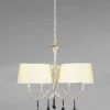 Mantra M0530/CS Paola Pendant 3 Arm 6 Light E14, Silver Painted With Cream Shades & Black Glass Droplets -Philips Shop p p a paola m0530 cs