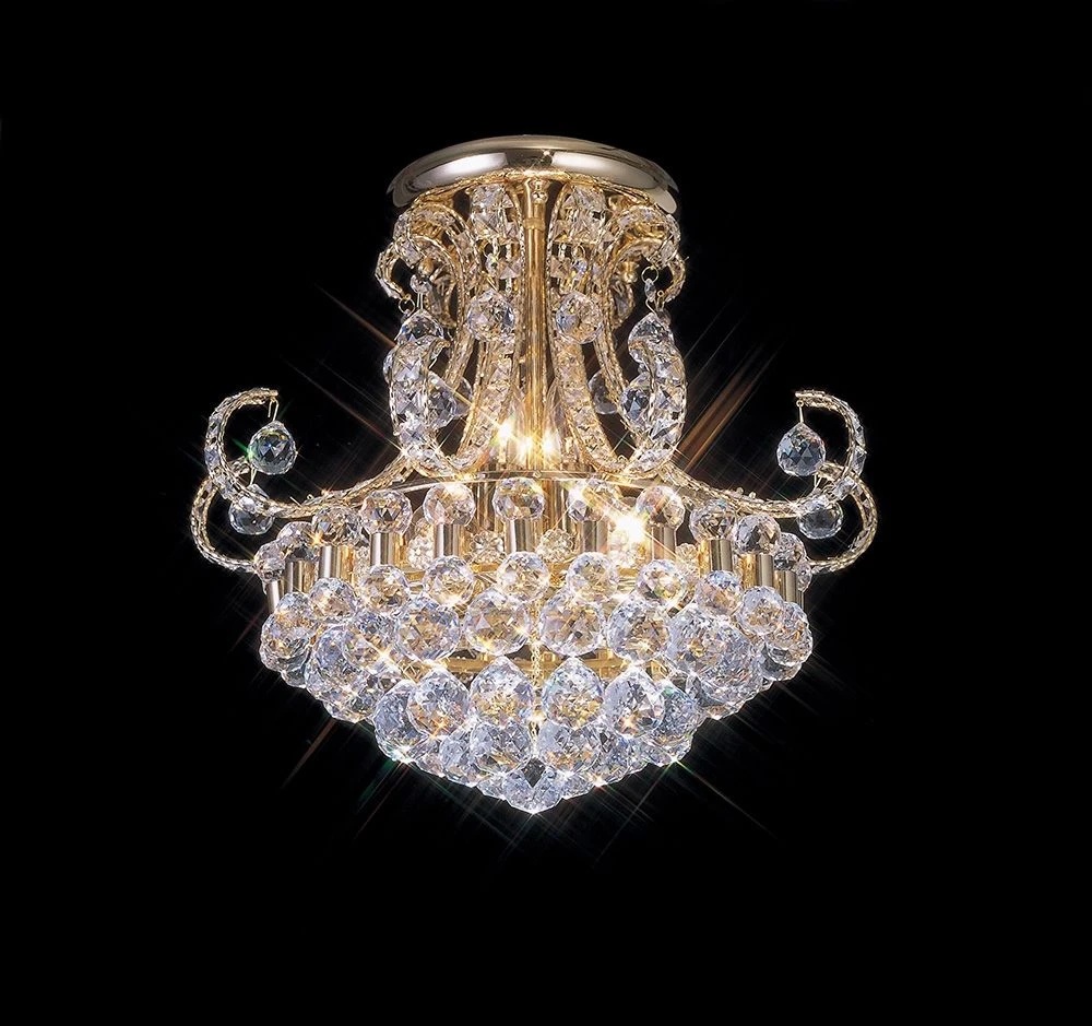 Diyas IL30007 Pearl French Gold / Crystal 12 Light Semi Flush Ceiling Light 3 Diyas IL30007 Pearl French Gold / Crystal 12 Light Semi Flush Ceiling Light