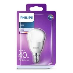Philips LED Golf Ball Bulb 5.5W=40W SES/E14 Opal Cool White (non-dim) -Philips Shop p p h philips led leuchtmittel tropfen 55w 40w e14 matt 520lm neutralweiss 4000k 2