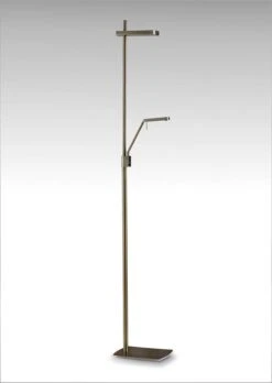 Mantra M4941 Phuket Floor Lamp 2 Light 21W Down 7W Up LED 3000K, Antique Brass