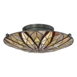 Quiozel QZ-VICTORY-SF Tiffany Flush Ceiling Light -Philips Shop q q z qz victory sf 2